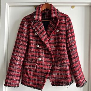 Tweed Plaid Red and Black Jacket